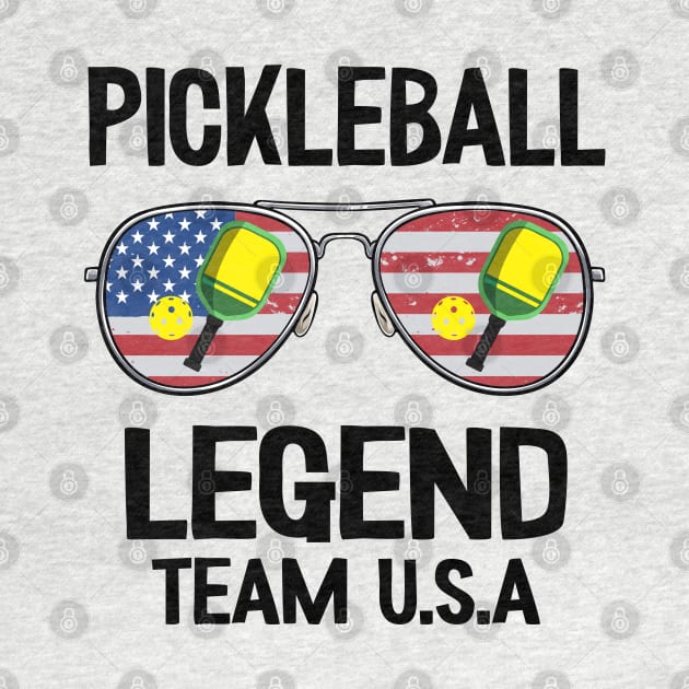 Pickleball Legend Team U.S.A Flag Sunglasses Pickle Ball by Kuehni